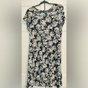 Floral Black and White Dress